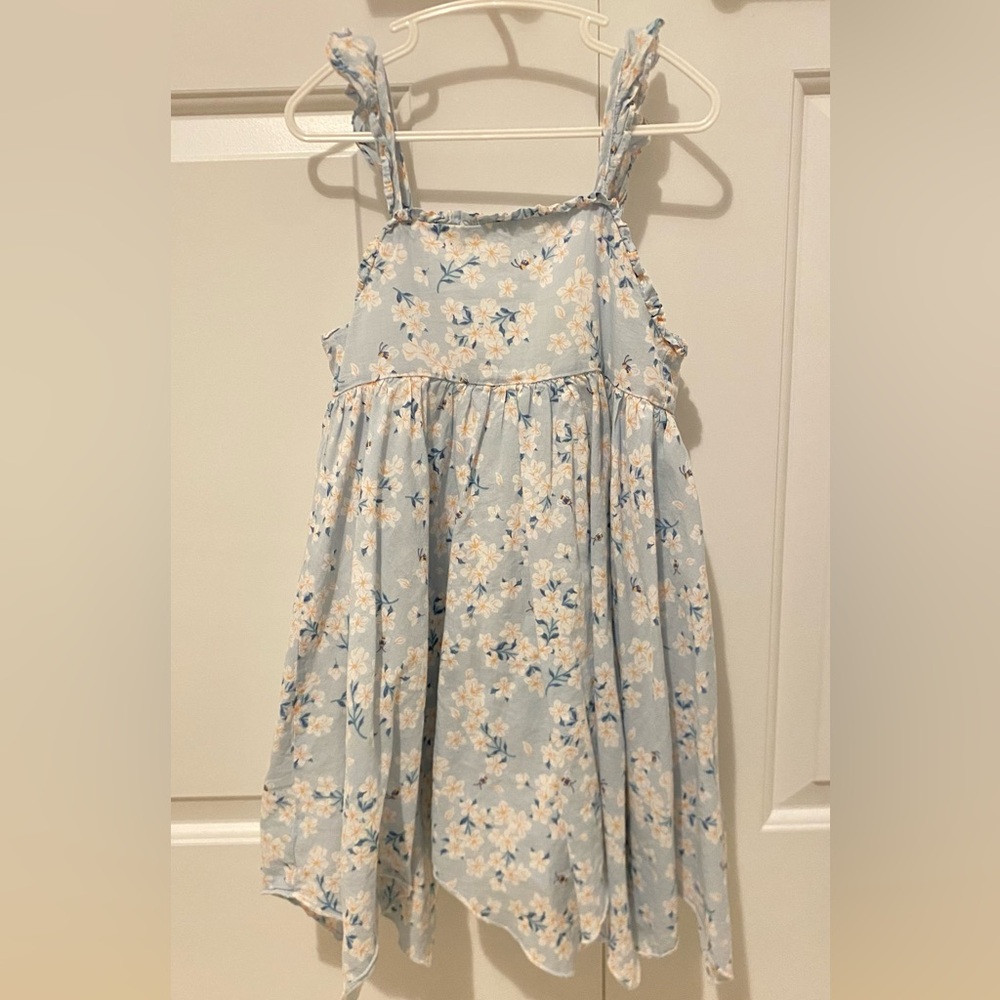 Catherine Malandrino Light Blue Floral and bumblebee print Kids Dress- 4T